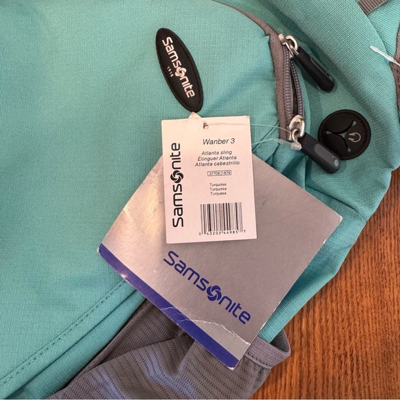 NEW Samsonite Wanber 3 Backpack Turquoise Grey 18โx14โx5.5โ Sling Strap 52โ - Picture 10 of 14